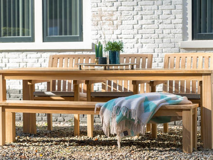 Garden set James 240 cm with comfort garden chairs and James garden bench 210 cm