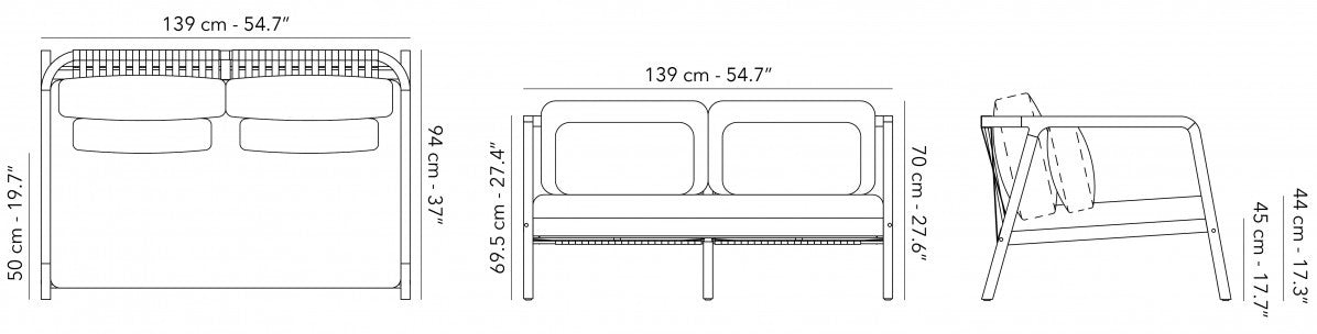 Lounge sofa Flexx | 2 Seaeater