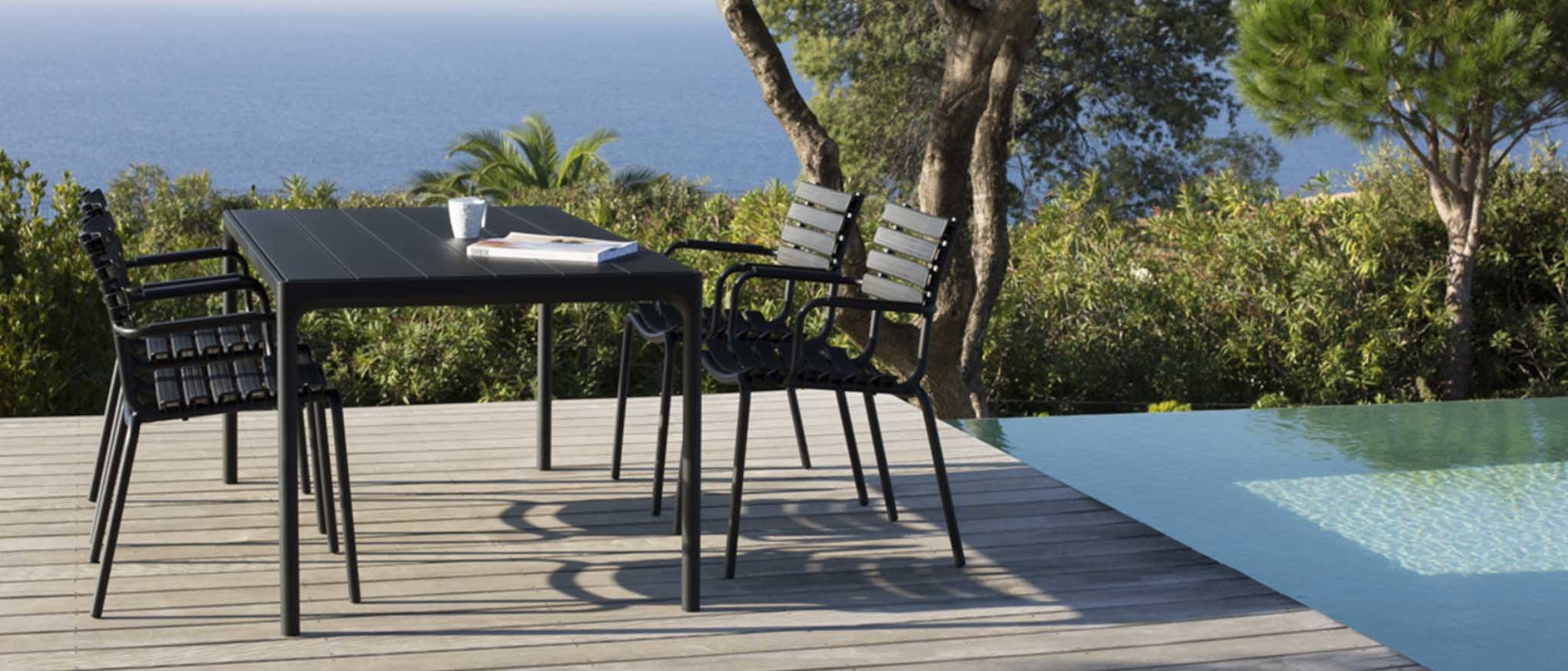 Four garden table | 4 different sizes Black aluminum