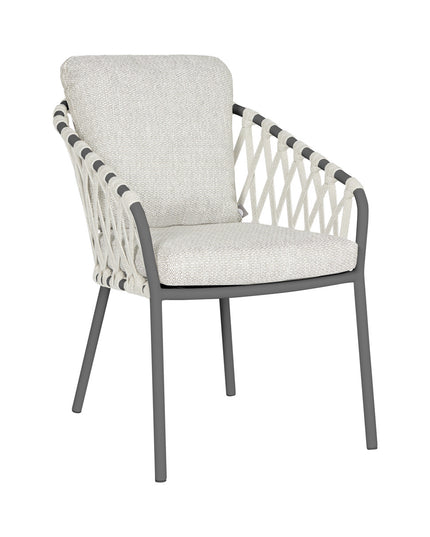 Nappa Garden chair | Cross Weaving | Mat Gray - Light Anthracite