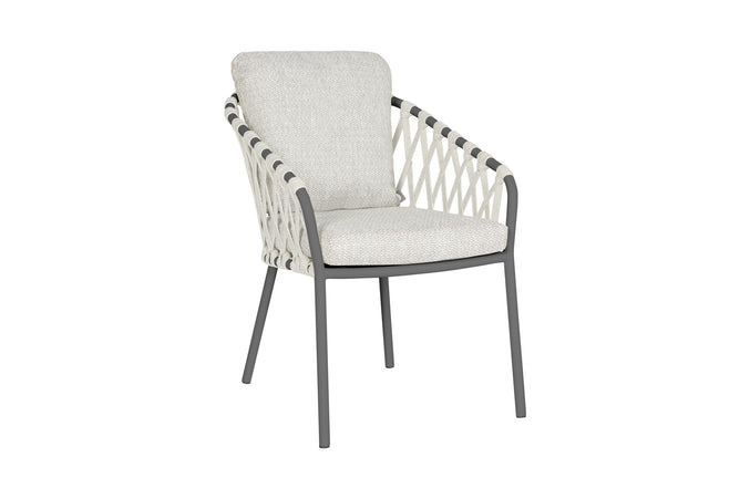 Nappa Garden chair | Cross Weaving | Mat Gray - Light Anthracite