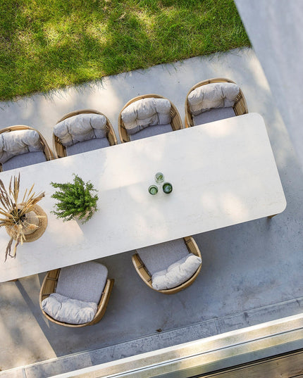 Tuint table 280x100 aspect | Teak - Travertine