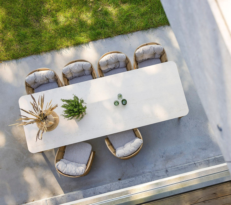 Tuint table 280x100 aspect | Teak - Travertine