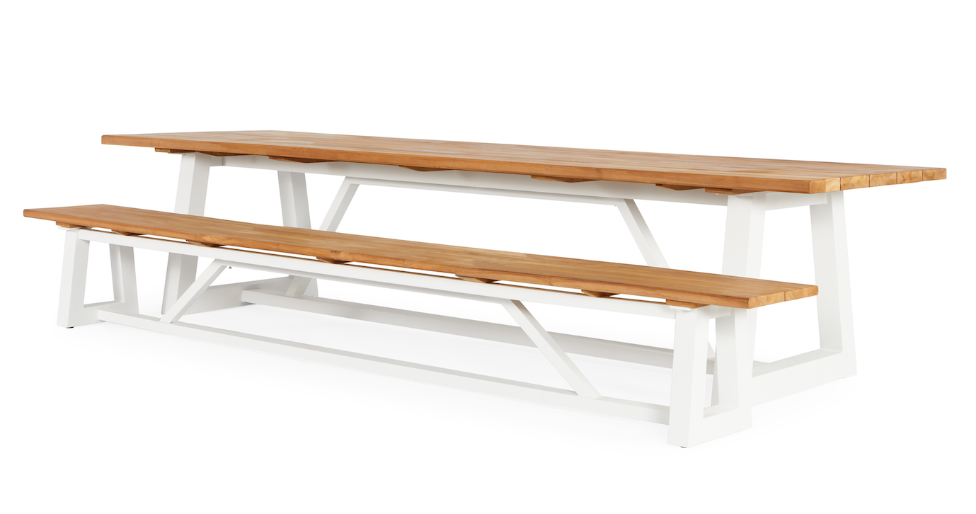 Ovada Garden Bank | 280 cm | Matte white