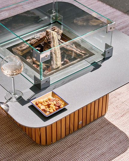 Savona terrace fireplace