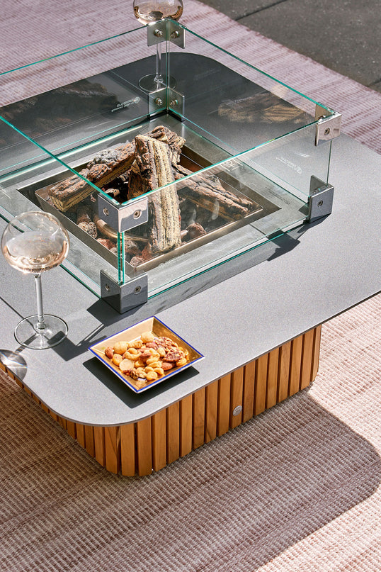 Savona terrace fireplace