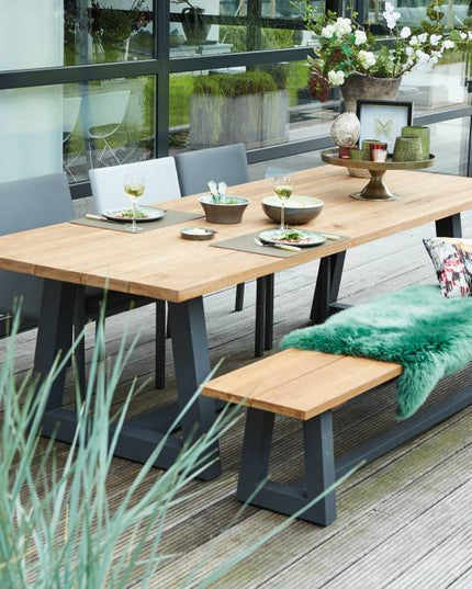 Ovada Garden Bank | 340 cm | Matt Royal Gray