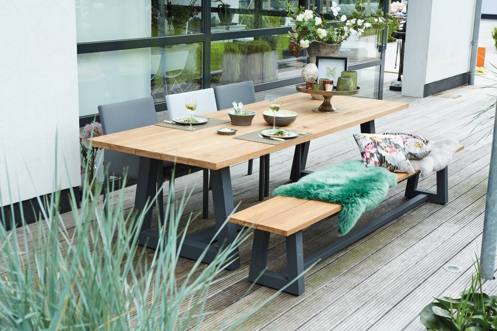 Ovada Garden Bank | 340 cm | Matt Royal Gray