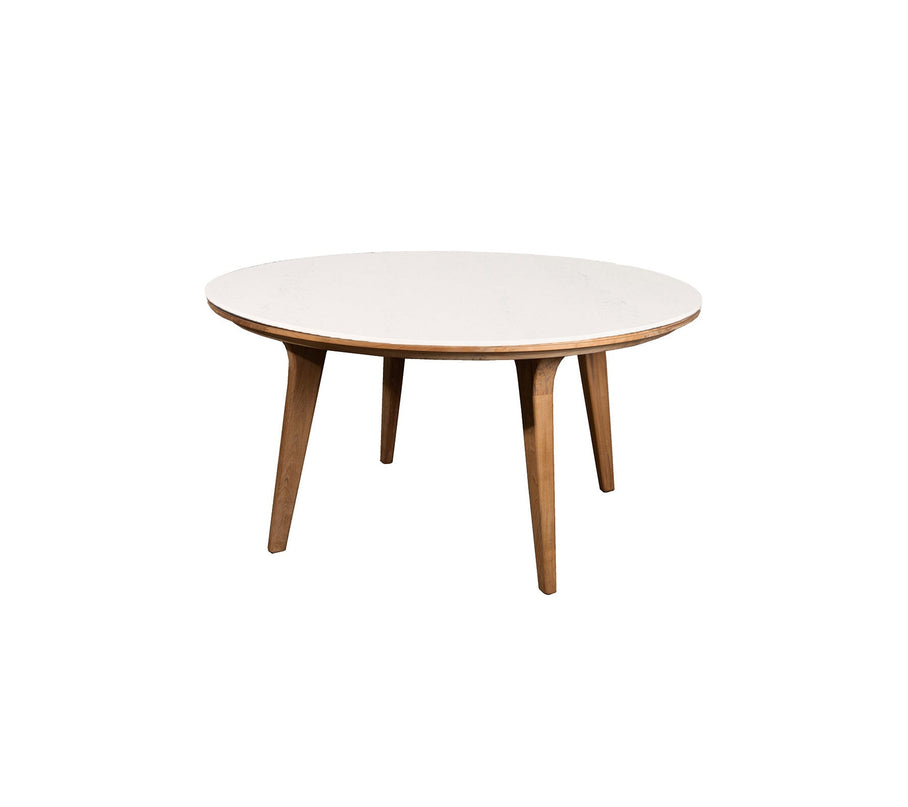 SOLD SODPECT GARDEN TABLE | Ø144cm | Travertin White | 6x Basket Dining chair | 15% discount