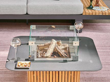 Savona terrace fireplace