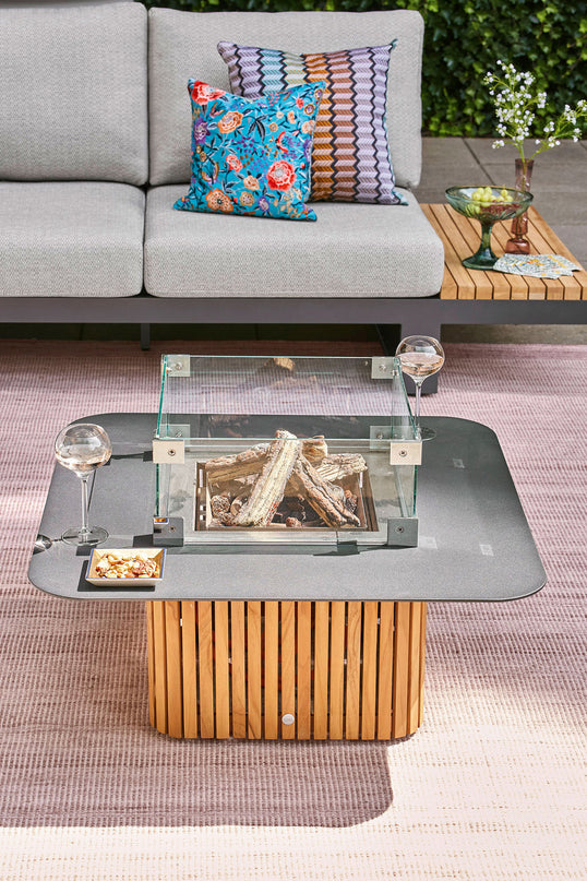 Savona terrace fireplace