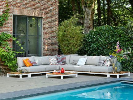 Evora Lounge set | Mat White | Large corner setup Setup 3